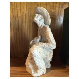 Western themed cowboy figurine 8.5" stoneware