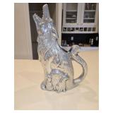 12.5" Arthur Court Aluminum Cast Howing Wolf