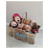 A Rectangular  Teddy Bear Basket of Winter