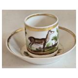 Antique French "Litron" Demitasse Cup and Saucer