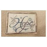 "Hope" 5x7 Framed Needlepoint