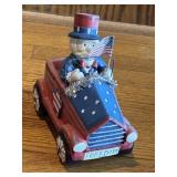 Uncle Sam Santa Driving a Car" Christmas decor