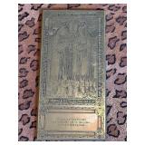 Memorial Plaque brass honoring Thomas and Emme