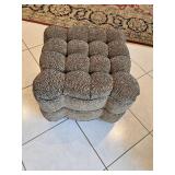 35x31x17 Tufted Cheetah Print Ottoman