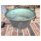 Antique Copper Cauldron w/Green Patina