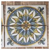 (4) Vita 8" x 8" Sole Floral Sun Pattern