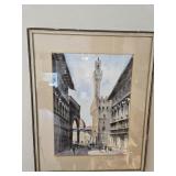 Framed Palazzo Della Signoria Watercolor