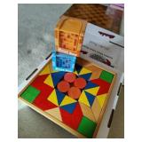 Square Wooden Puzzle and (2) Cube Maze Boxes