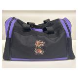 "Viva Tejas!" embroidery black and purple duffel