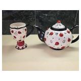 Burton & Burton Ladybug Tea Pitcher w/Mug
