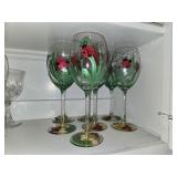 (7) Crystal Ladybug Wine Glasses