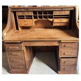 54"x33"x49"VTG Angus London  Wood Roll Top