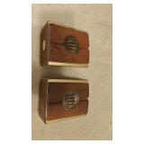Walnut "W" Monogram Bookends