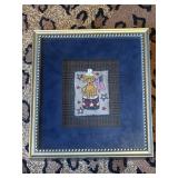 10"x11.5"Framed patriotic dog themed after