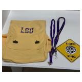LSU Tigers messenger bag 12"x16", lanyards, and a