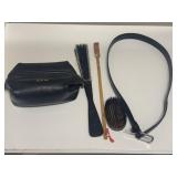 Black leather toiletry pouch 10ï¿½x5ï¿½ grooming and