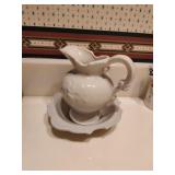 Royal Haeger White Pitcher and Basin Set
