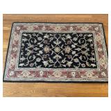 Plow & Hearth Black & Red 100% Wool Rug 3