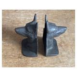 Antique German Shepherd Brass Bookends 4"