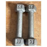 Pair of 3 lb / Each Cast Iron Dumbbells