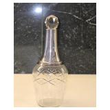 Antique French Silver and Crystal Decanter,