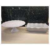 Cordon Bleu Wavy Casserole Dish & Pedestal Cake