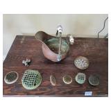 Vintage Copper pot w/ Flower Frogs or Kenzan