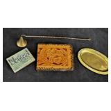 Brass Candle Snuffer, Handmade Wallet, Trinket