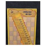 "Smokers Bucks" Punch Board, a Popular Form of