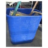 Blue Trash Bin w/Misc Tools