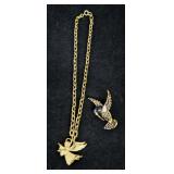 Vintage Sphinx Gold-tone Brooch Featuring a