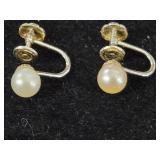 Geniune Pearl Stud Earrings