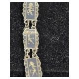 Vintage Siam Niello Sterling Silver Panel Bracelet