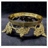 Vintage Brass Stand Featuring a Grapevine Motif