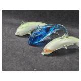(3) Glass Dolphins