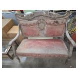 Antique  Bench w/Front Wheels