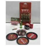 Coca Cola Table Weights, Fish Bobber, Coasters &
