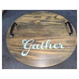 18" Wooden Handled Lazy Susan