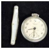1960s Westclox Pocket Ben "Dollar" Pocket Watch +