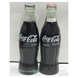 (2) Coca-Cola 6.5oz. Vintage Green Glass Bottles