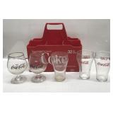 VTG Coca Cola Glasses & Crate