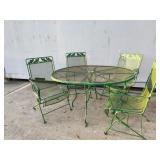VTG Green Wrought Iron Patio Set with a