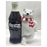 1998 Coca-Cola Polar Bear Cookie Jar with Big Coke