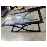Metal Black Coffee Table with a Glass Top