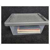 Plastic Container & (4) Yearbooks