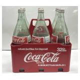 VTG Coca Cola 6-Pack 32OZ Green Returnable Bottles
