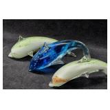 (3) Glass Dolphins