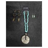 New Chunky Turquoise Bead Necklace featuring