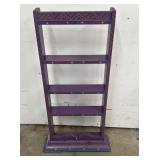 Hand Crafted Purple Wooden Display Shelf