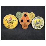 (3) Small Cardboard Advertising Pieces